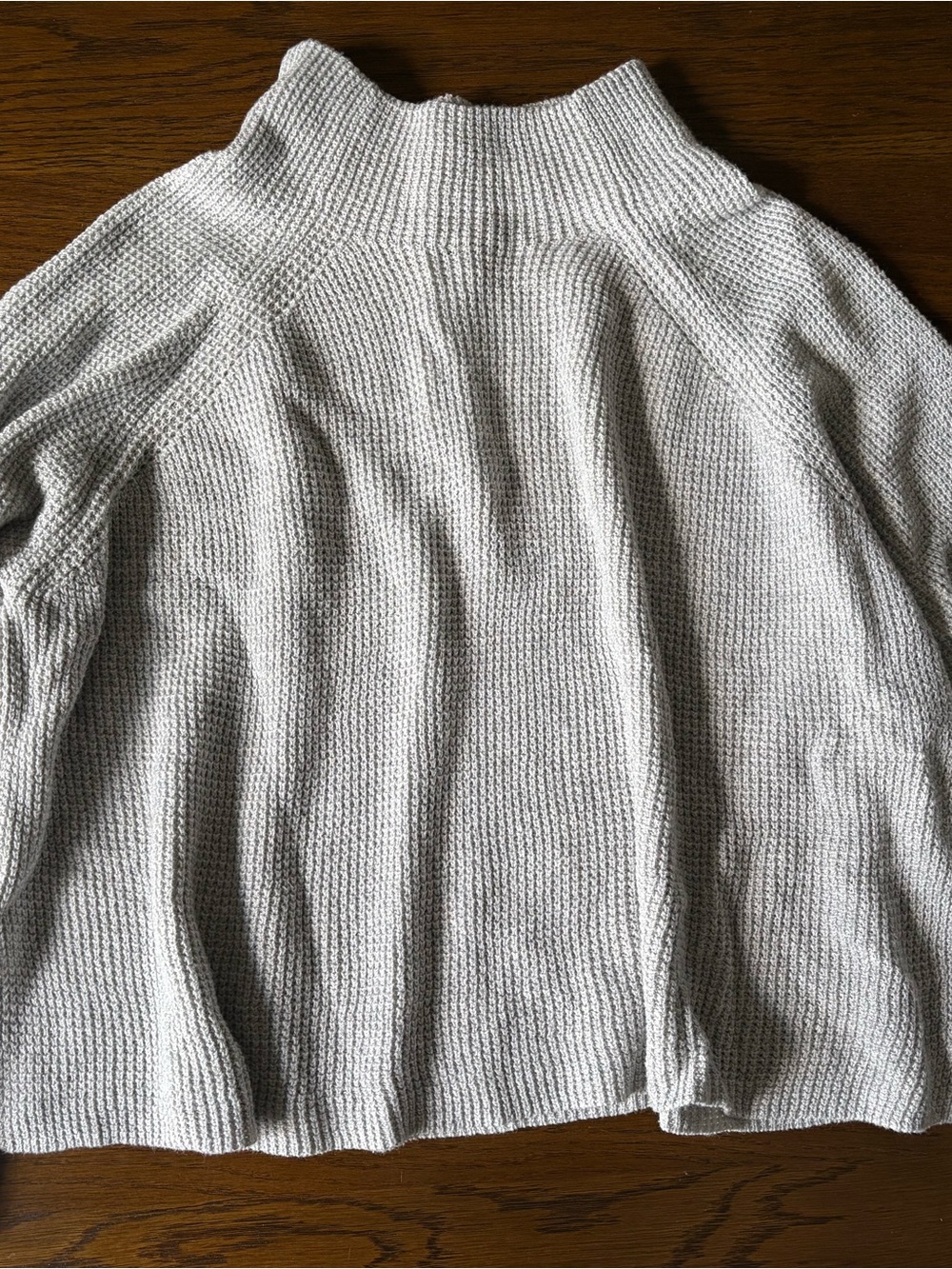 Eileen Fisher Light Gray Ribbed mock Turtleneck Sweater